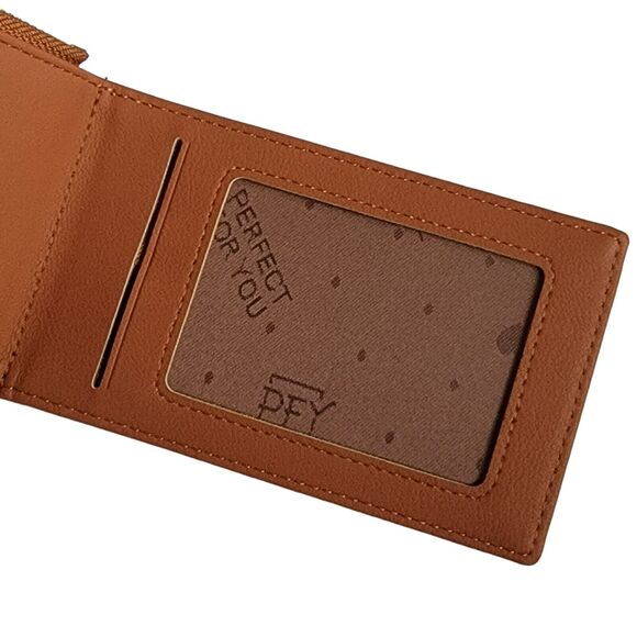 Weichen RFID Card Holder Wallet Brown Faux Leather‎ Folding Snap Closure ID - Picture 13 of 14